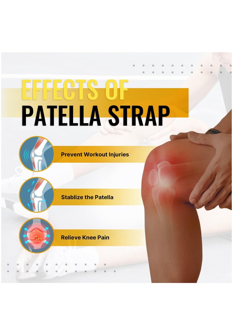 عام حزام دعم الرضفة: حزام الركبة لتخفيف آلام الوتر الرضفي دعامة الركبة لالتهاب الأوتار لاعبا الجري وكرة السلة الرياضية للرجال والنساء 2 حزم - Image 4