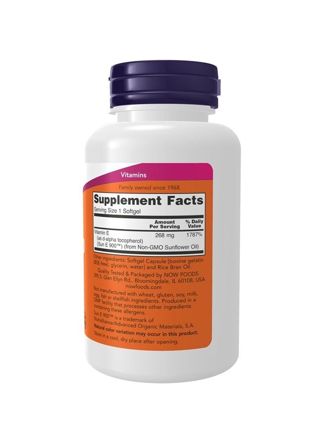 now Supplements, Sun-E™ 400 IU with d-alpha Tocopherol from Non-GMO Sunflower Oil, 120 Softgels - Image 2