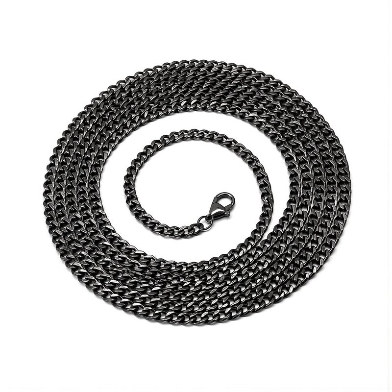 Necklace Chain O Link Flat White K 50cm Lobster Clasp Casual Party Event Daily Wear Jewelry Accessory Gift - Image 1