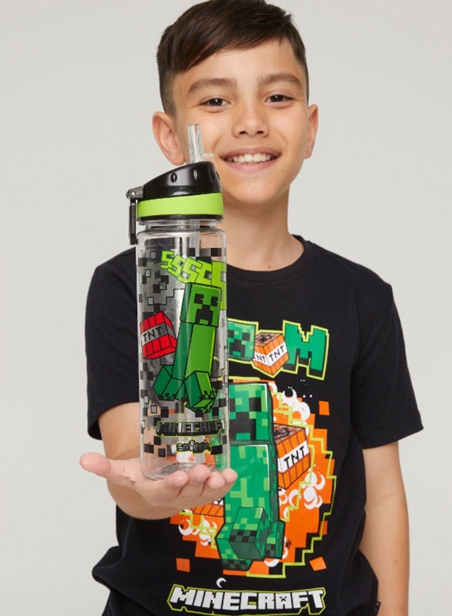 Zak Designs Minecraft Water Bottle For School or Travel, 23 oz Food contact grade material Large capacity leak-proof portable children's water bottle (650ML) - Image 3