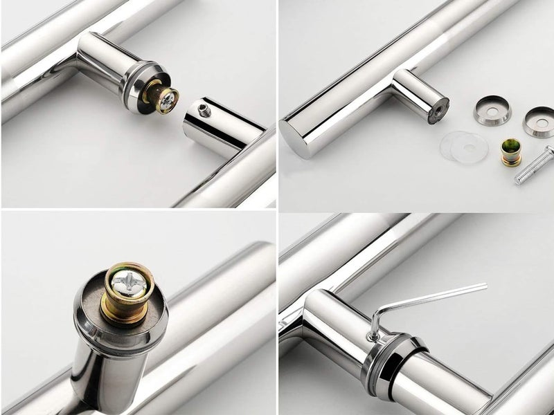 RAB Glass Handle Stainless Steel Main Door Handle, H Type Glass Door Handle Set (Code:- GLS Hand, Finish:- TT, Size:- Hole to Hole 12", Full Length 15" Pack of 1 Set) - Image 4