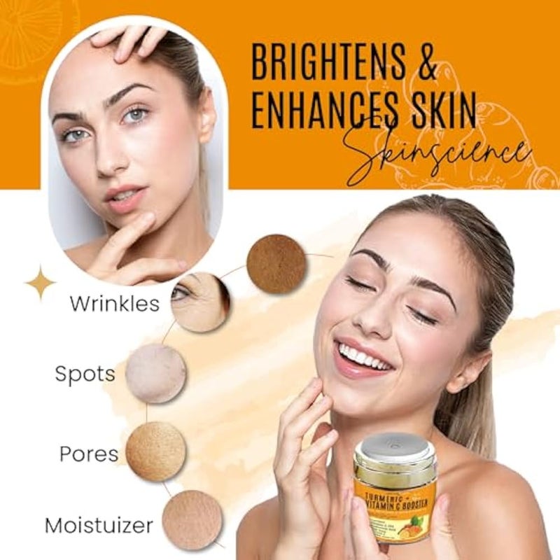 dermaxgen Hydrating & Skin Repair Cream with Hyaluronic Acid & Facial Shine Enhancer with Turmeric + 30% Vitamin C - Image 2