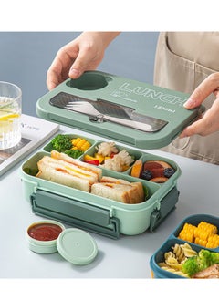 1300ml Lunch box microwave sealed lunch box with fork spoon chopsticks sauce
