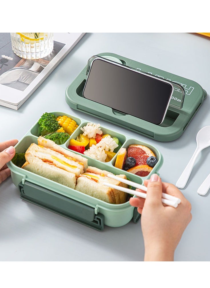 EXCLIFE - 1300ml Lunch box microwave sealed lunch box with fork spoon chopsticks sauce - Image 1