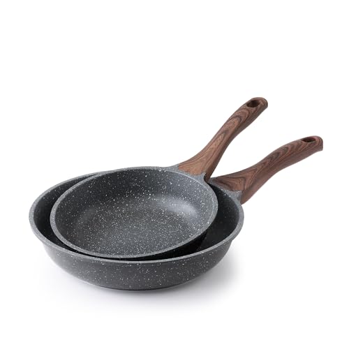 SENSARTE Nonstick Frying Pan Skillets, Swiss Granite Coating Omelette Pans, Healthy Cookware Chef's Pans, Free of Intentionally Added PFOA (8+10 Inch) - Image 1