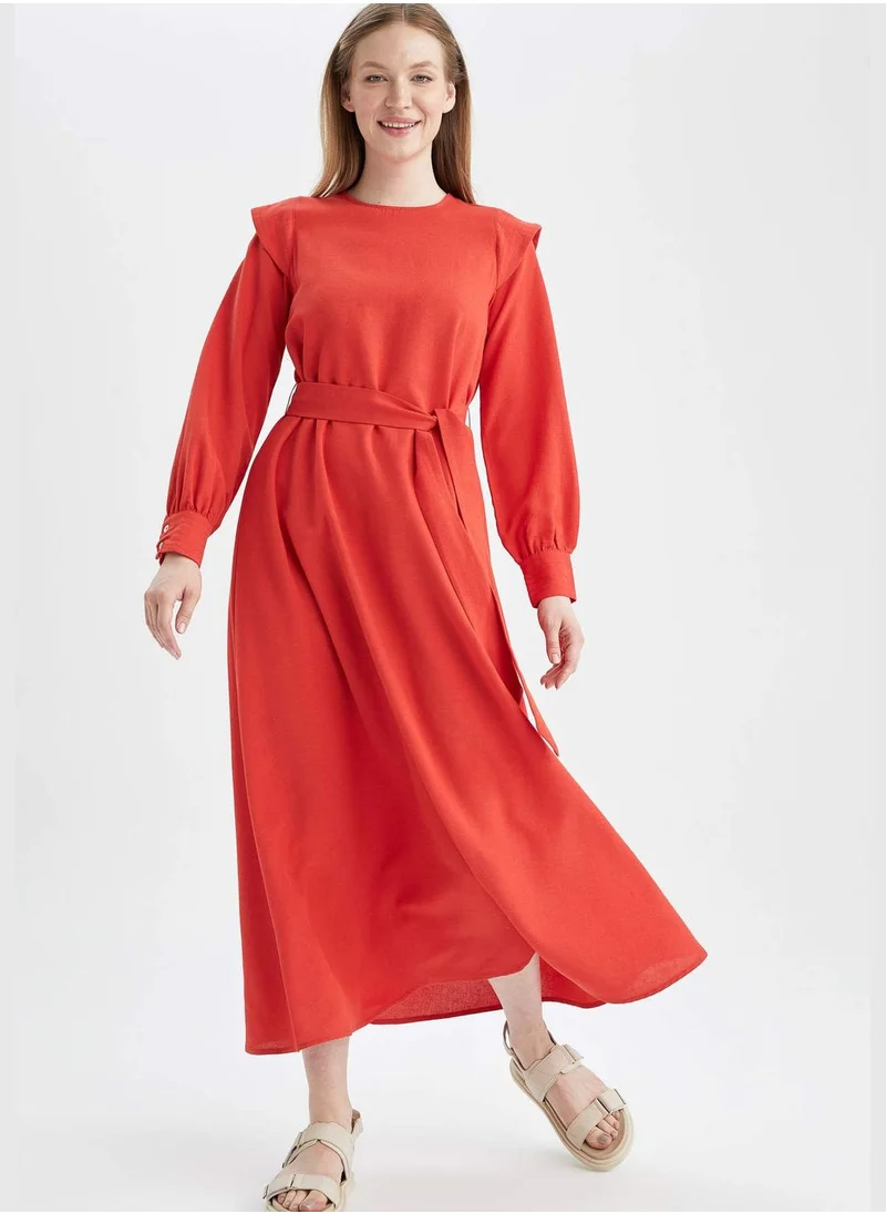 ديفاكتو Woman Regular Fit Long Sleeve Woven Dress