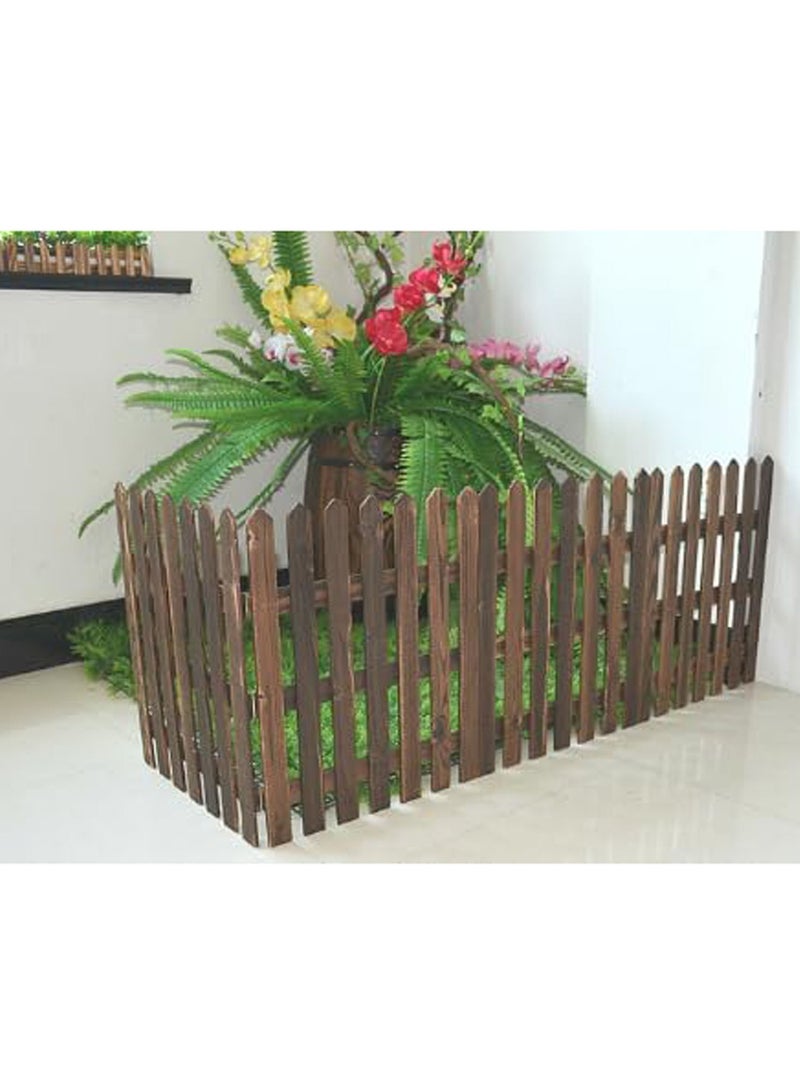 LINGWEI Wooden Garden Fence Landscape Wooden Border Panels Versatile Garden Edging Outdoor Flexible Decorative Fence Border Animal Barrier Brown - Image 3