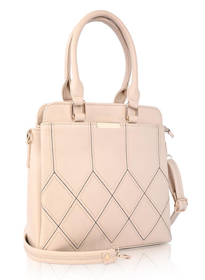 ADISA embroidered handbag shoulder bag for women and girls with detachable sling belt (AD4080-CRE) - Image 1