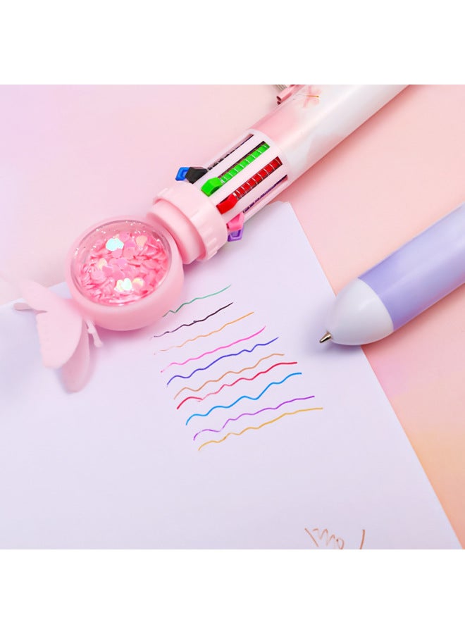HELPS Carto Rabbit 10 Color Ballpoint Pen Creative Cute Press Hand Account Pen Student Multifunctional Examination Office Signature Pen - Image 3