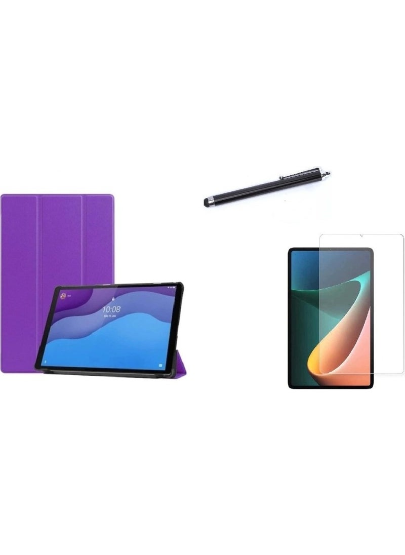 Nezih Case - Decent Case Lenovo Tab M10 Plus TB-125F/TB-128F 3rd Gen Pu Leather Foldable Stand Case Screen Protector Pen - Image 1