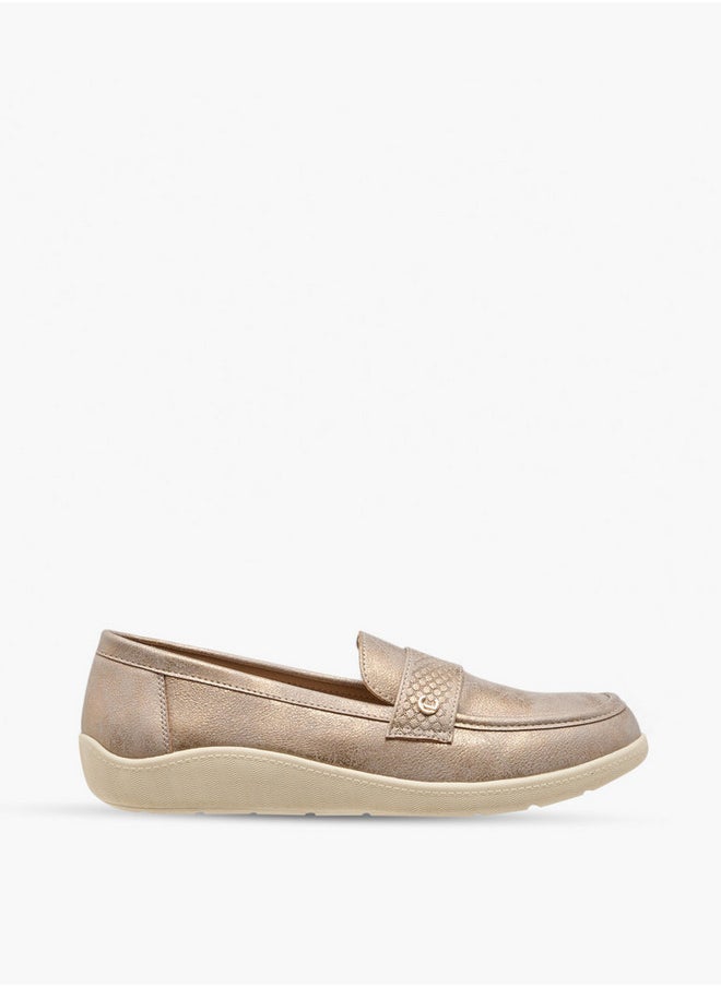 Le Confort Textured Slip-On Loafers with Metallic Trim  - Image 3
