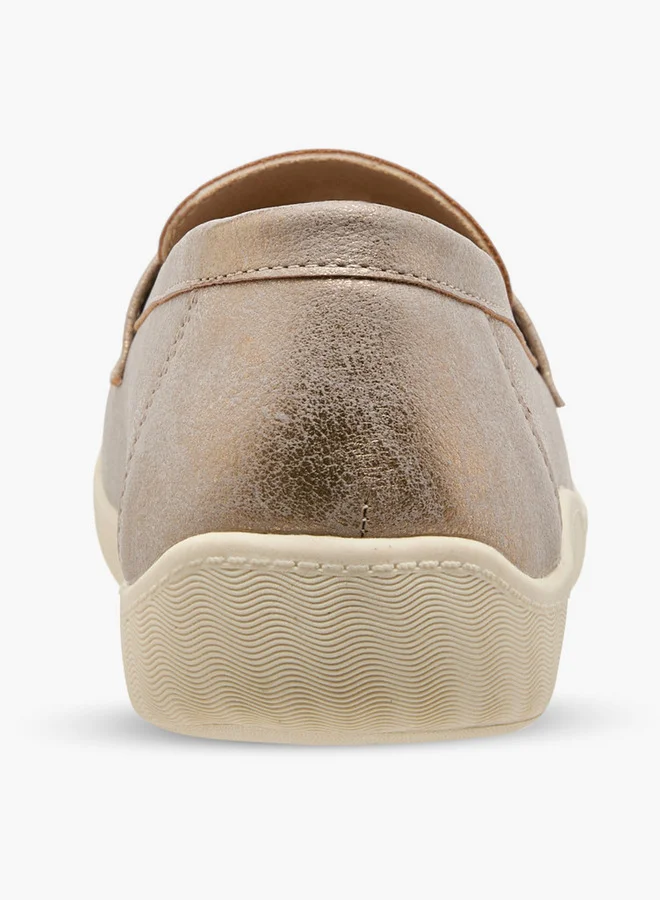 Le Confort Textured Slip-On Loafers with Metallic Trim