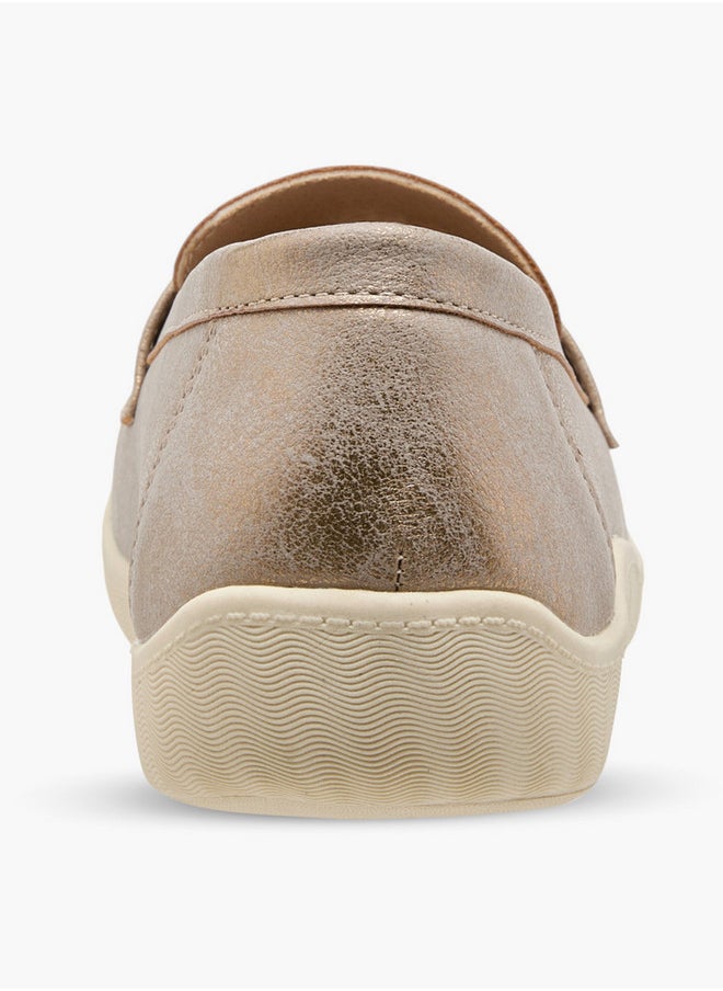 Le Confort Textured Slip-On Loafers with Metallic Trim  - Image 5