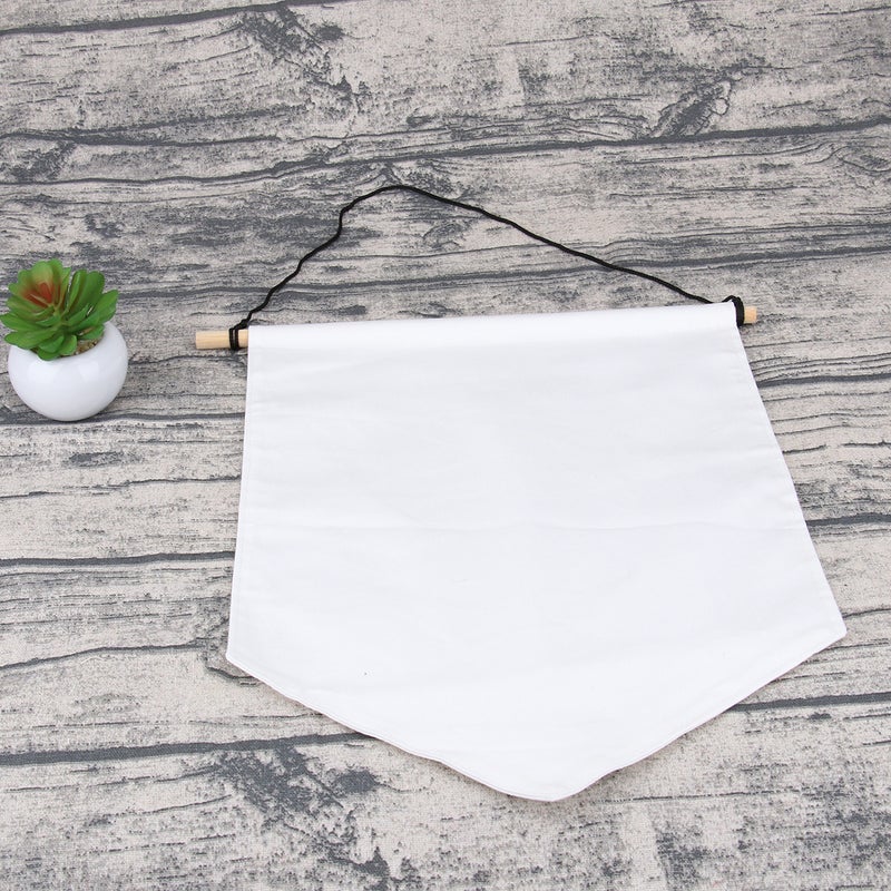 8 pcs Display Pennant Banner Enamel Lapel Pin Badge Flag Plain Blank Canvas Wall Banner (White) - Image 3
