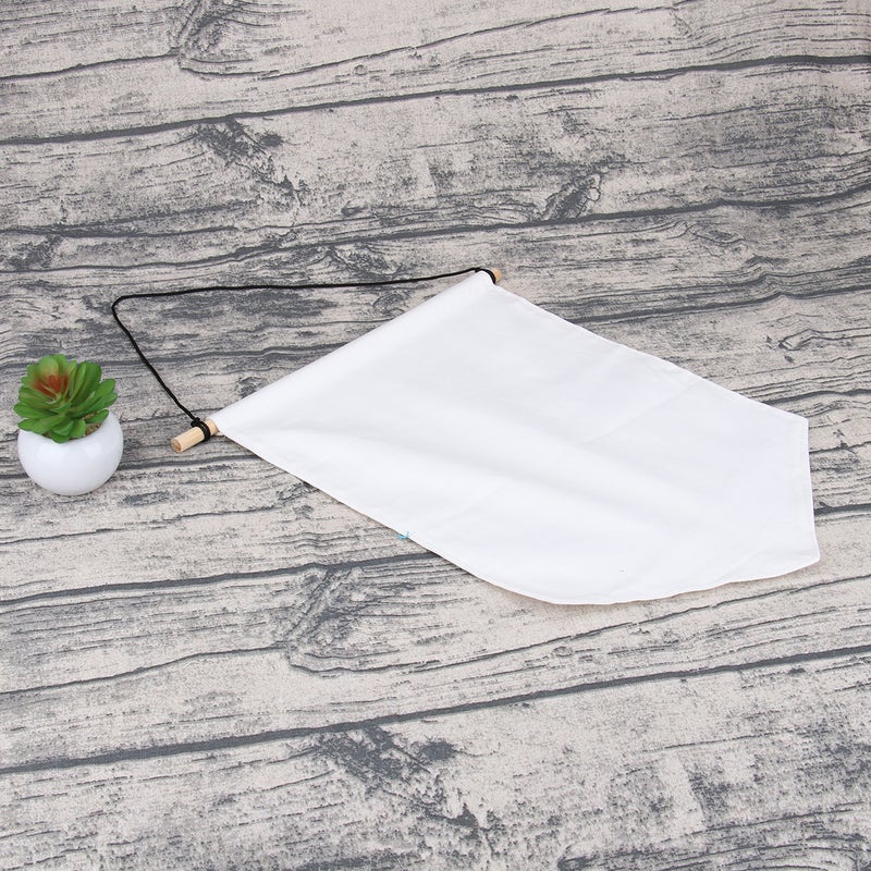 8 pcs Display Pennant Banner Enamel Lapel Pin Badge Flag Plain Blank Canvas Wall Banner (White) - Image 5