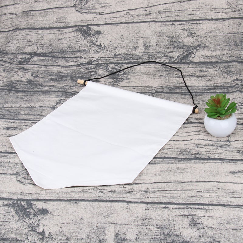 8 pcs Display Pennant Banner Enamel Lapel Pin Badge Flag Plain Blank Canvas Wall Banner (White) - Image 2
