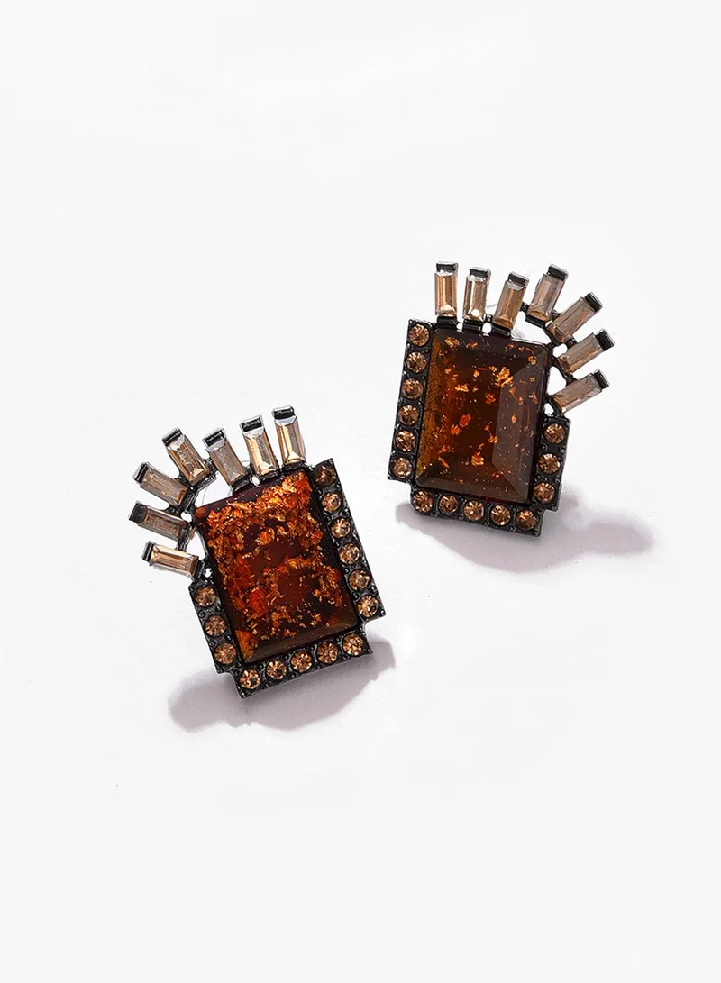 SOHI Rust Contemporary Artificial Stud Earring Jewellery