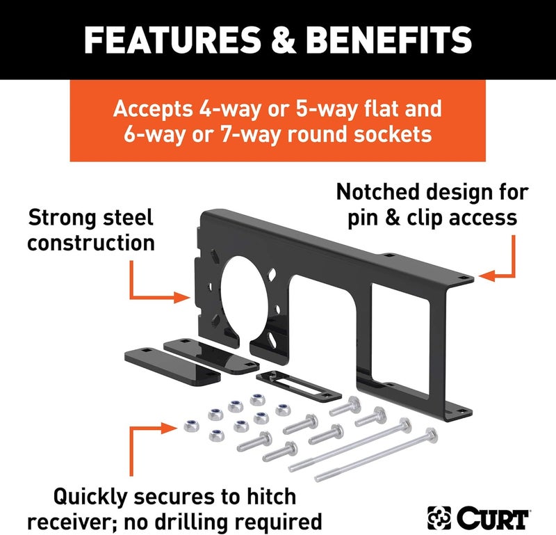 CURT 58000 Easy-Mount Trailer Wiring Connector Bracket - Image 3