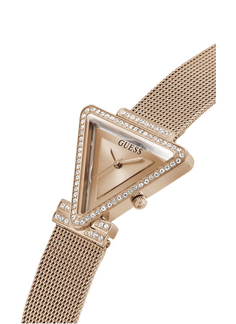 GUESS ساعة جيس النسائية باللون الذهبي الوردي بسوار من الفولاذ المقاوم للصدأ - GW0508L3  - Image 3