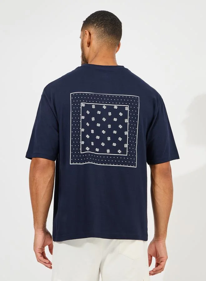 Styli Bandana Print Oversized Pure Cotton T-Shirt