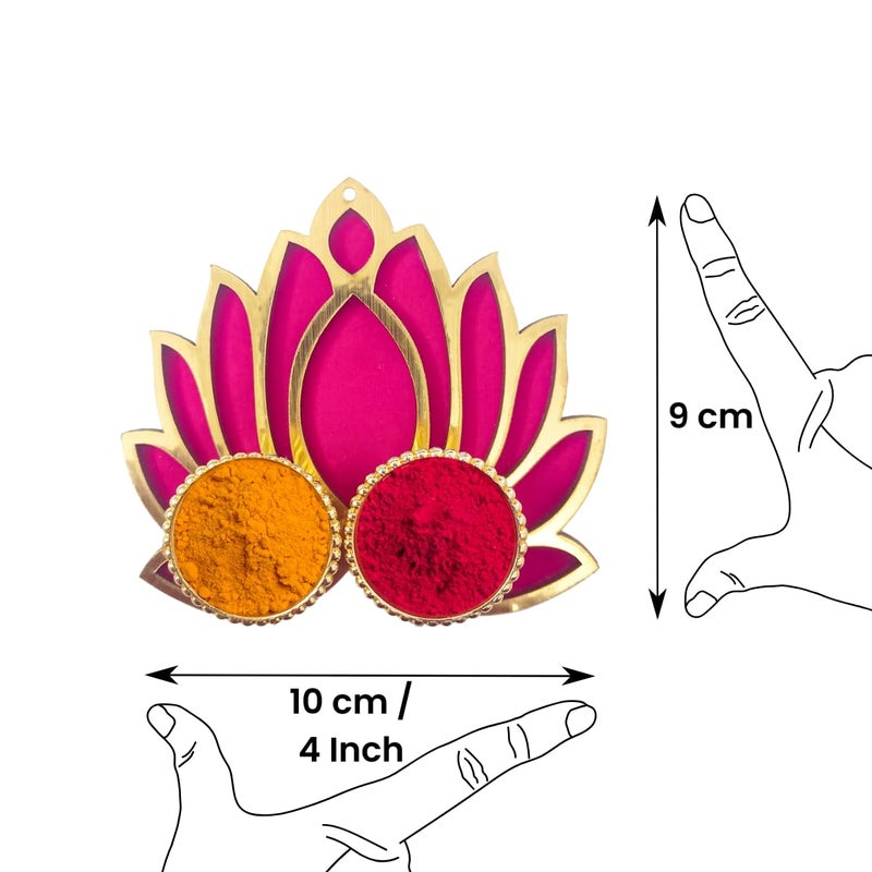 Saugat Traders Saugat Traders Handmade Lotus Haldi Kumkum Return Gifts for Puja Favors Items Pack of 21 TurmericPasupu Kumkuma Pooja Function Ladies Women - Image 3