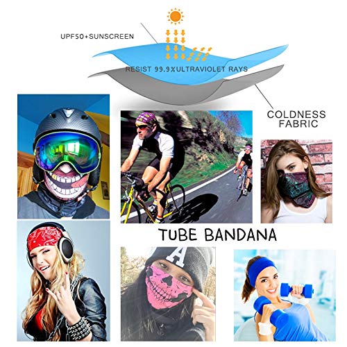 M-YOUNG Skull Face Sun Mask half,Bandanas,Neck Gaiter, Headwear, Headband for Fishing, Hunting,Yard work (White) - Image 4