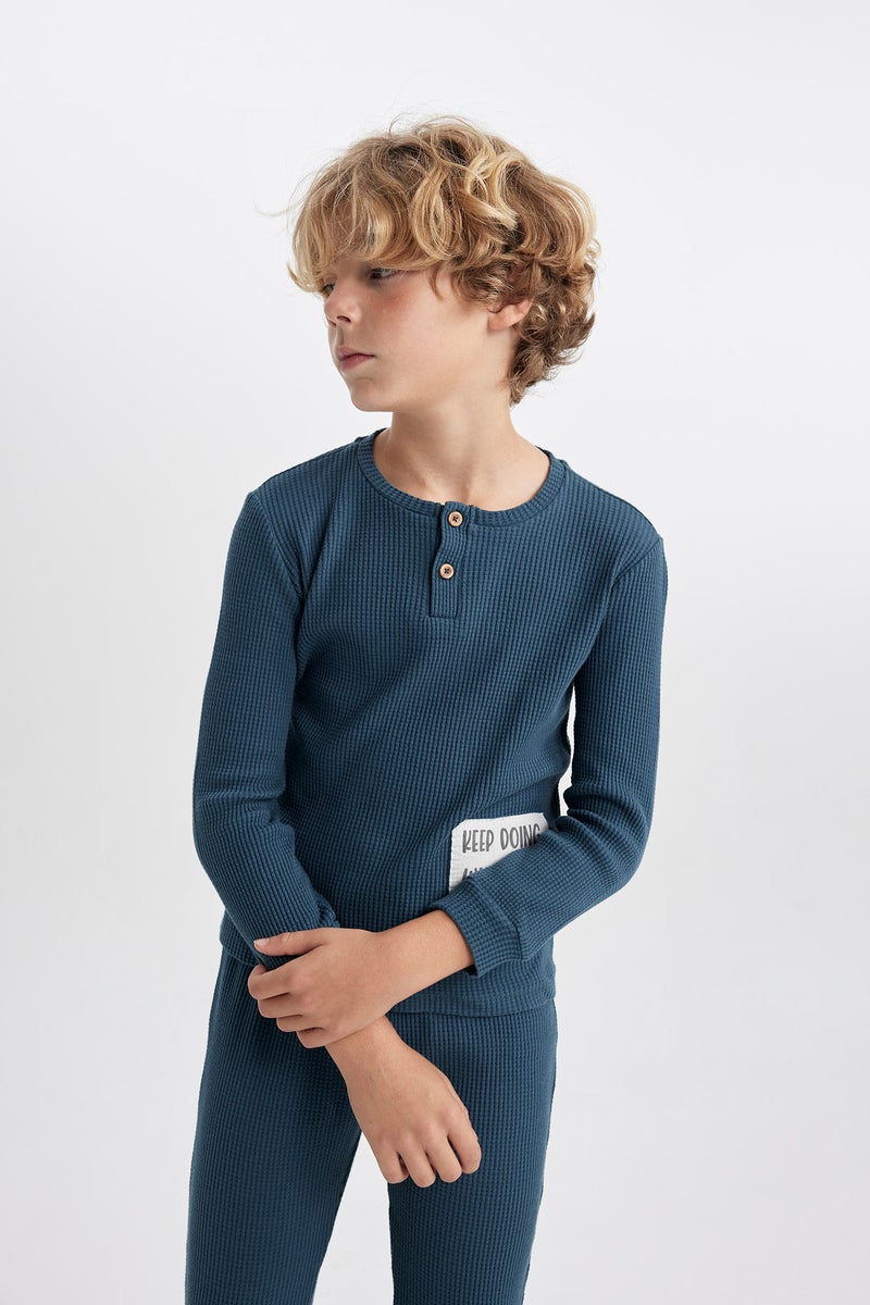DeFacto Boy 2 piece Regular Fit Knitted Pyjamas  - Image 3