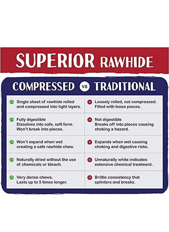 Sage Square Pressed Rawhide Chew Bone Treat For Healthy Dog Heathcare (3 Inch) (Pack Of 15 Chew Bones)  - Image 5