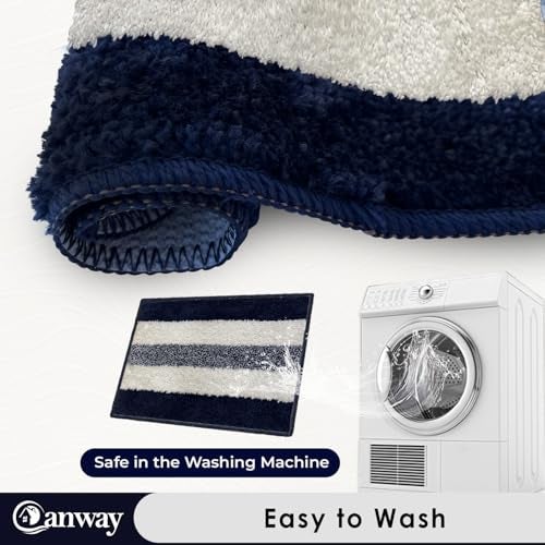 CANWAY® 1100 GSM Rectangular 2 Pieces|50 x 35 cm| Anti-Skid Microfiber Bathroom Door Mat, Water Absorbent Floor Mat|Blue - Image 5