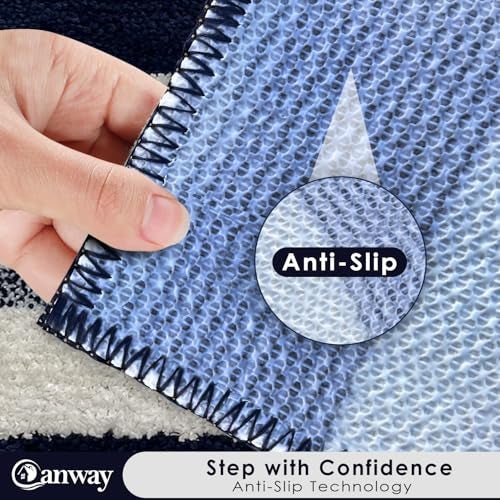 CANWAY® 1100 GSM Rectangular 2 Pieces|50 x 35 cm| Anti-Skid Microfiber Bathroom Door Mat, Water Absorbent Floor Mat|Blue - Image 4