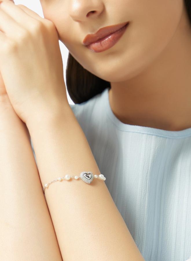 GUESS Heart & Pearls Chain Bracelet - Image 2