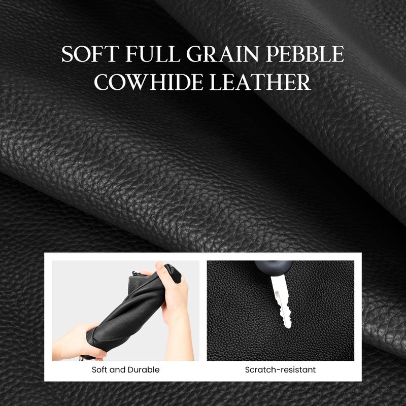 befen Genuine Leather Wristlet Wallets for Women Black Clutch Purse RFID Blocking Small Crossbody Bags Soft Real Leather Purse Trendy Wrist Wallet Travel Women Shoulder Handbag with 2 Removable Straps - Image 3