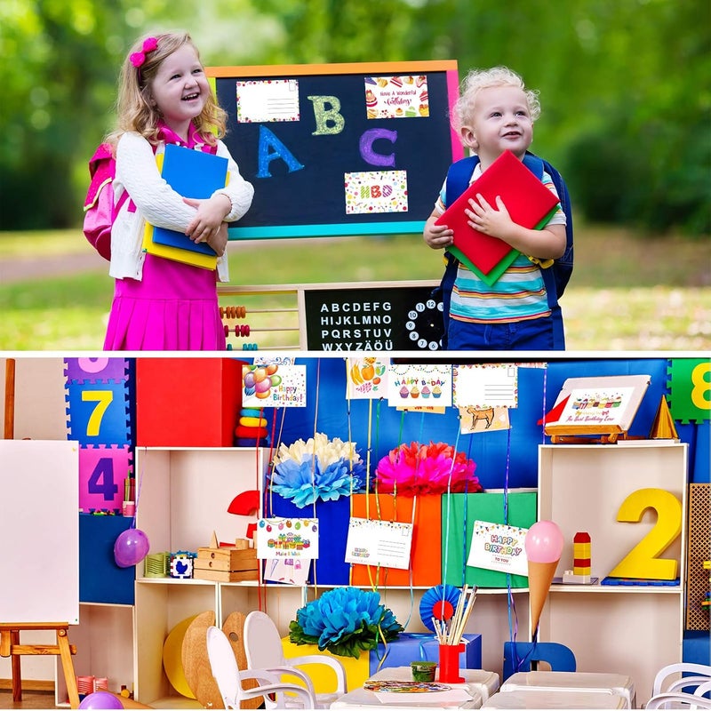 كلاراكو بطاقات كلاركو البريدية لأعياد الميلاد للطلاب، 45 قطعة، بطاقات ملاحظات عيد ميلاد مزدوجة الوجهين، تشكيلة بطاقات تهنئة لأعياد الميلاد وحفلات الذكرى السنوية - Image 4