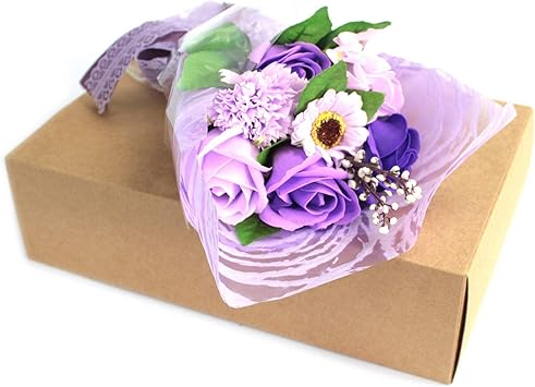 Ancient Wisdom صابون يدين مزهر باللون الأرجواني في علبة، باقة زهور مزهرة - Image 3