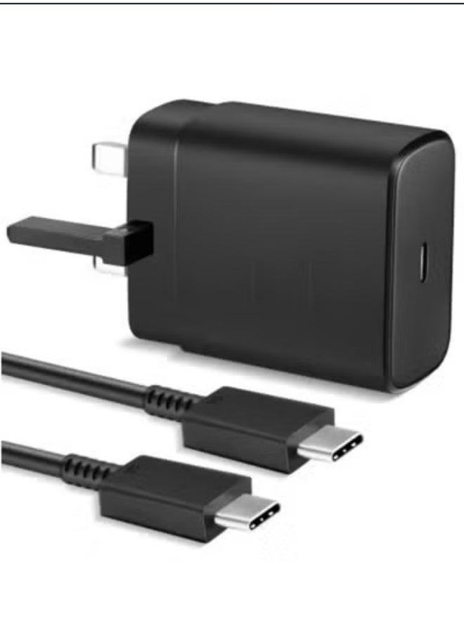 Fast Charger for Samsung Galaxy Charger Head with Charging Cable 45 watts, S23 Ultra S23 Plus S23 S23 S22 Ultra S22 S21 Ultra S21 S21 A54 A53 A52 A32-45W with Type-C 5A fast Cable - Image 1