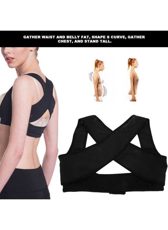 klarako Straight Holder Back Bandage, Brace Back Posture Corrector Shoulder Back Lumber Support Belt Adjustable Back Support for Women and Men Spine Alignment(L) - Image 2