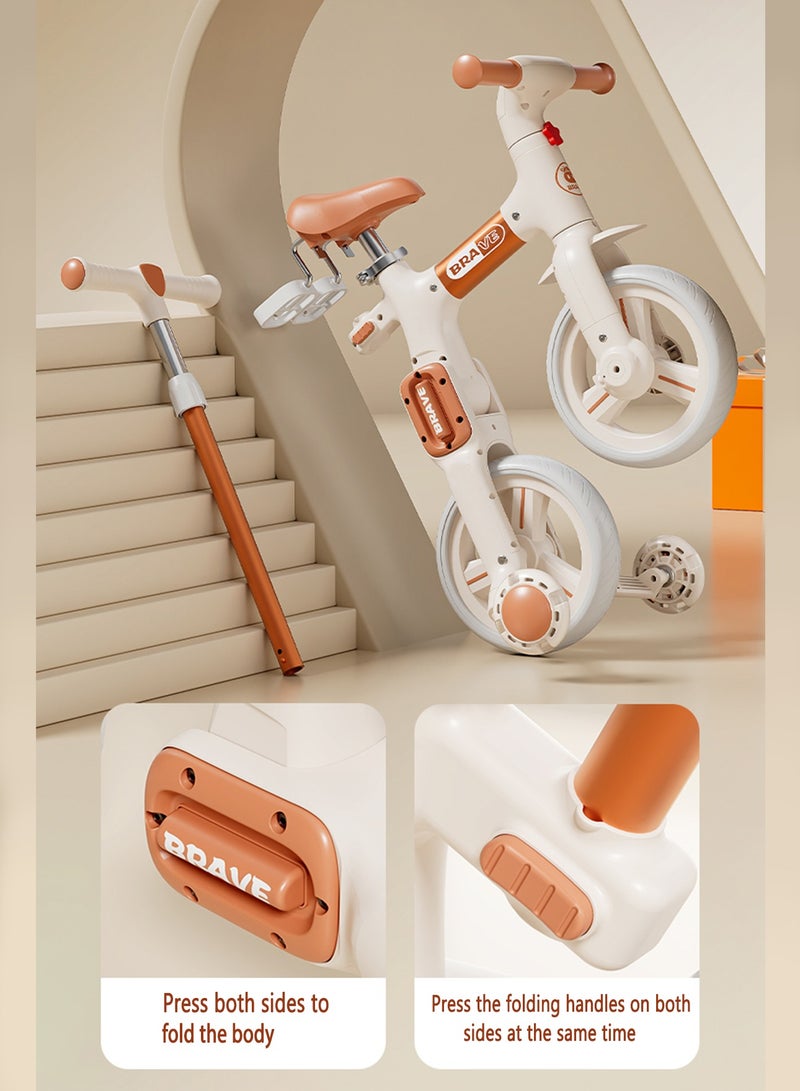 ال بي دراجة ثلاثية العجلات قابلة للطي للأطفال 3 في 1 مع مقبض دفع قابل للتعديل - دراجة للأطفال الصغار بثلاث مراحل ارتفاع ودواسات قابلة للإزالة وعجلات تدريب - دراجة ثلاثية العجلات خفيفة الوزن للأولاد والبنات - Image 2