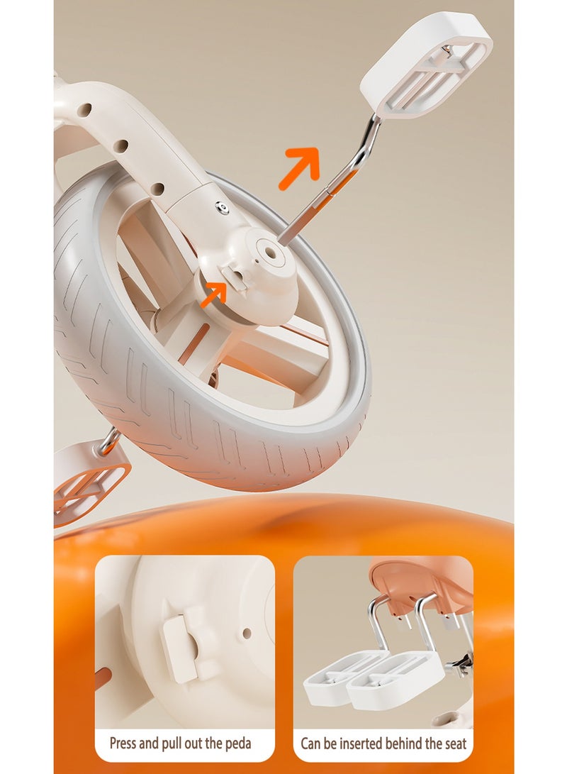 ال بي دراجة ثلاثية العجلات قابلة للطي للأطفال 3 في 1 مع مقبض دفع قابل للتعديل - دراجة للأطفال الصغار بثلاث مراحل ارتفاع ودواسات قابلة للإزالة وعجلات تدريب - دراجة ثلاثية العجلات خفيفة الوزن للأولاد والبنات - Image 4