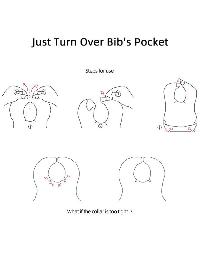 25 Pcs Baby Disposable Bibs Travel Feeding Bib- Leakproof Liner, Food Catcher Pocket for 6-18 Months Babies Toddlers, Pink - Image 5