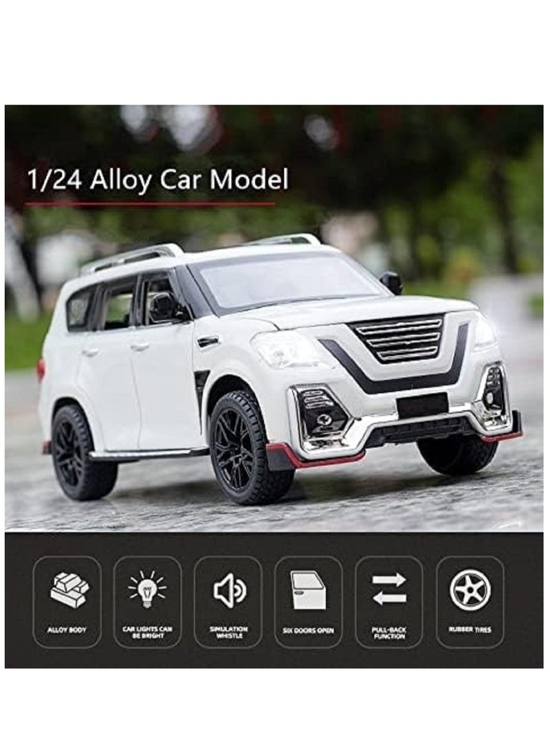 FUSIONPULSE 1:24 Scale Diecast Car Alloy Car Sound Light Toy for Nissan Patrol SUV  - Image 2