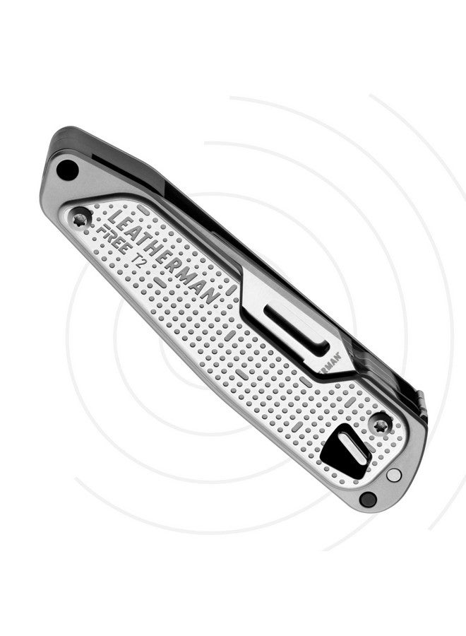 LEATHERMAN أداة متعددة الاستخدامات بحجم الجيب من ليثيرمان فري T2 من الفولاذ المقاوم للصدأ | الطول المغلق: 9.3 سم | 8 أدوات وظيفية في 1 | الوزن: 93.6 جرام، العرض: 2.4 سم ضمان 25 سنة | EDC - Image 4