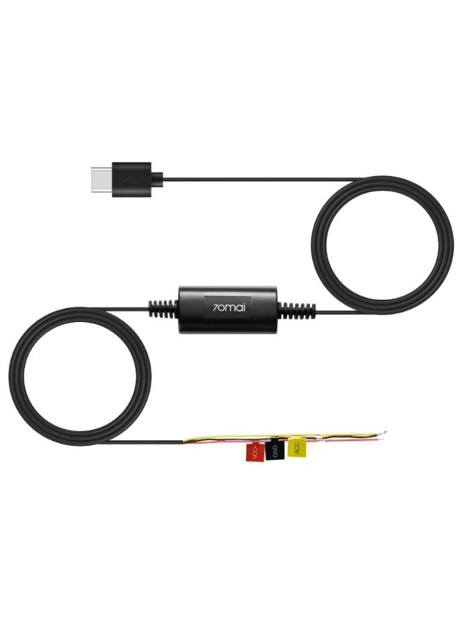 طقم أسلاك 70mai UP03، منفذ USB صغير بطول 10 أقدام لكاميرات 70mai للوحات القيادة، 12 فولت - 30 فولت إلى 5 فولت/2.4 أمبير، حماية من الجهد المنخفض، مزود طاقة مراقبة وقوف السيارات على مدار 24 ساعة لكاميرات 70mai M500 A810 X200 X800 A500S A800S A200