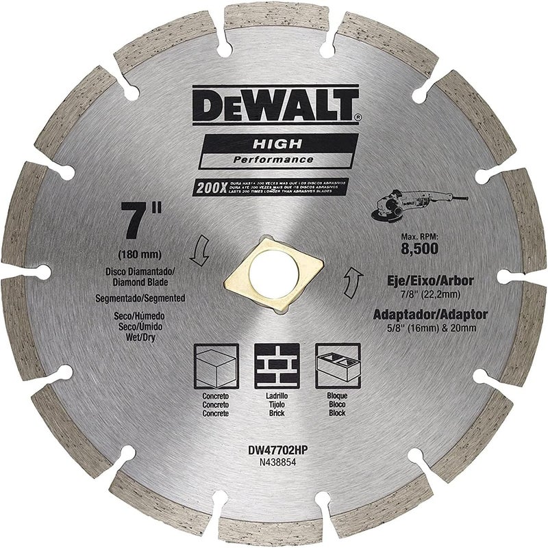 DEWALT Diamond Blade Segmented Wheel, 7-Inch Diameter - Image 1