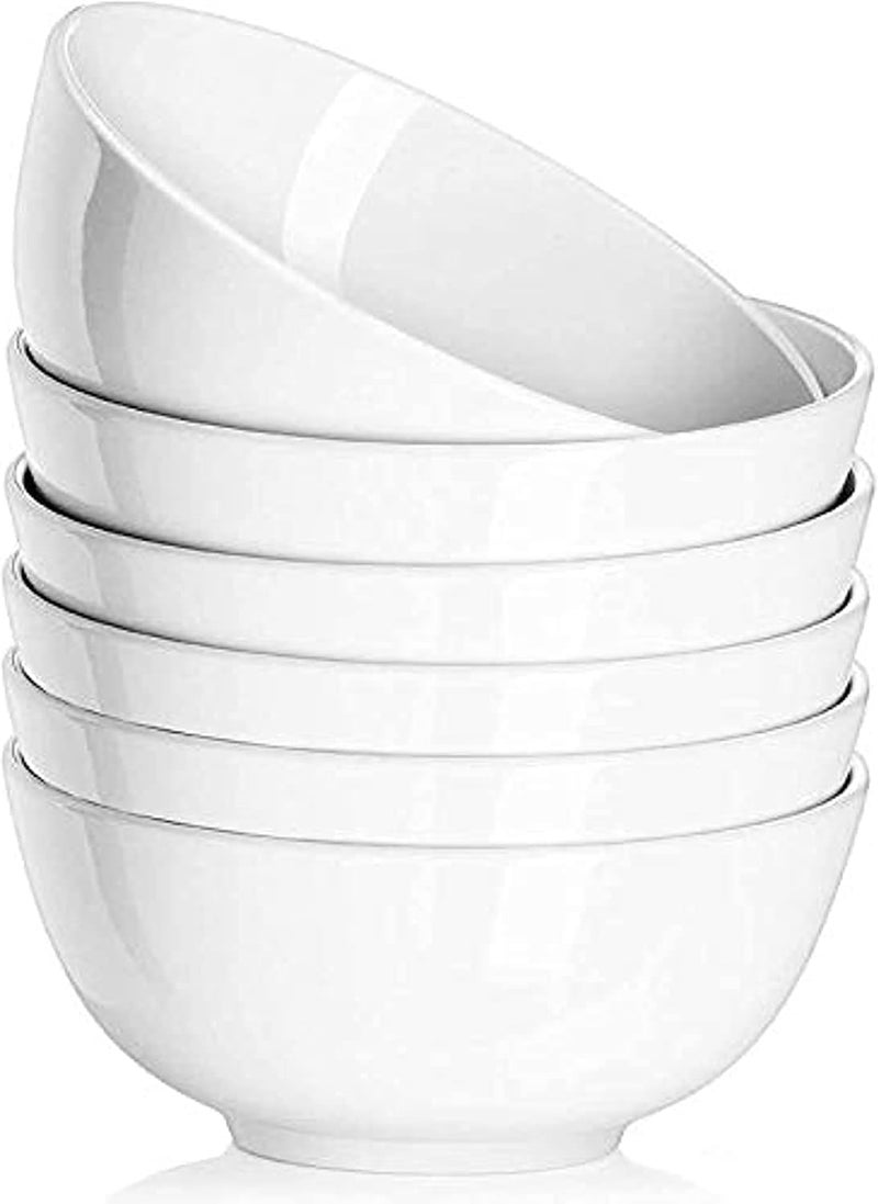 Mn 6 Piece Melamine Soup & Soup Bowl White "Bowl", Durable, Shatterproof & Dishwasher Safe Multiple Sizes | Unbreakable Melamine Plate | Serving Bowl (5.5 inches) - Image 1