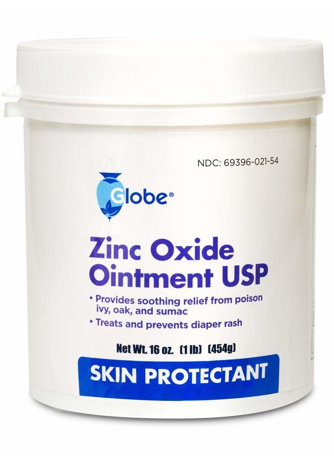 Globe 16 oz Globe Zinc Oxide 20% Skin Protectant Barrier Ointment, Treatment for Diaper Rash, Relief From Poison Ivy, Sumac & Oak, Protects From Wetness, Protects Chafed Skin  - Image 1