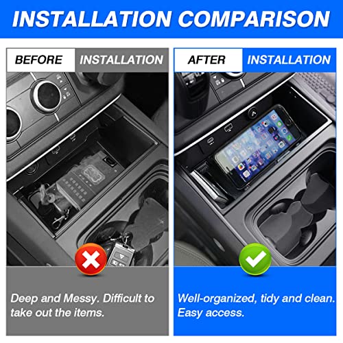 Karltys Center Console Organizer Tray for Land Rover Defender Accessories 90 110 130 2020-2025, Durable ABS Middle Console Organizer Central Storage Box with Non-Slip Mat - Image 3