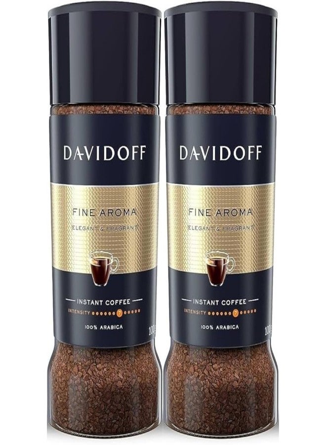 Davidoff Fine Aroma Instant Coffee 200g (2 x 100g Jars) By Cougar | 100% Arabica | Elegant & Fragrant Taste | Premium Instant Coffee | Bold Aroma Coffee for Daily Drinking, Office Use & Long Working Hours & Daily Energy Boost - (Imported) - Image 1