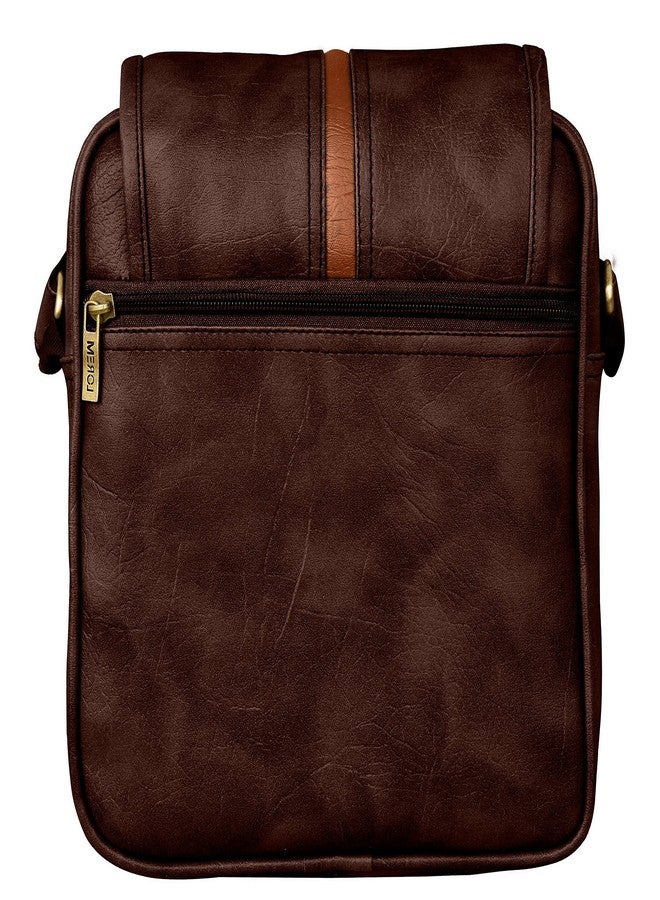 LOREM Brown Stylish Premium Faux Leather Cross Body Sling Bag For Men SL02-B - Image 4