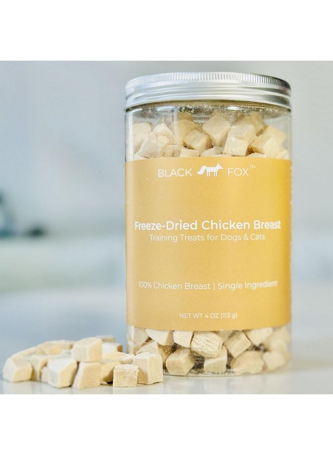 BLACK FOX Freeze-Dried Chicken Breast Training Treats for Dogs and Cats | 330 Treats, 4oz Single Ingredient, Raw, Healthy, All Natural, Human Grade, Recyclable Packaging - Image 1