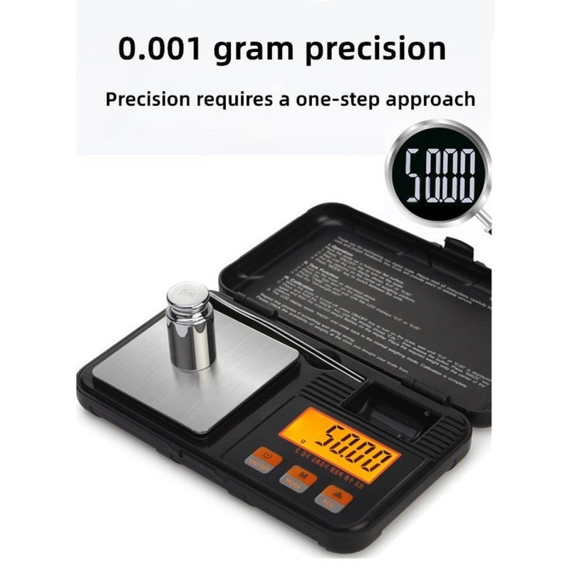 Digital Scale 50g/0.001g, 6 Units Conversion-g/oz/ozt/dwt/ct/gn, Mini Scale, Pocket Scale, LCD Display, with 2 Batteries-20g Weights-Tweezers Weighing Tray, Suitable for Jewellery-Goldsmithing-Food-Powder and Spices, Measuring Tools Multifunction, Premium Digital Electronic Scale - Image 4